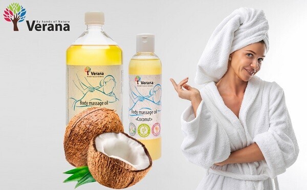 Verana Kokosnoot massageolie 1 liter / 100% natuurlijk