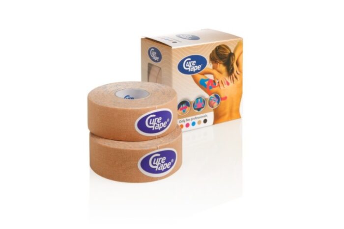 Cure tape 2.5 cm x 5 mtr beige (2 rollen per doosje)