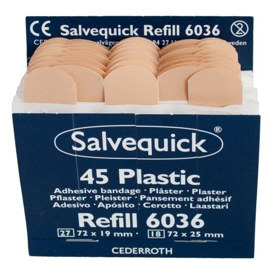 Salvequick navulling 6036 plastic pleisters 6 x 45 stuks