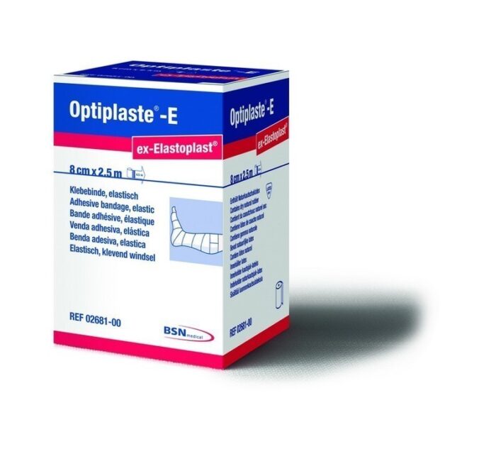 Optiplast-E 8 cm x 4.5 mtr kleefbandage