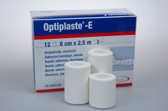 Optiplast-E 8 cm x 4.5 mtr kleefbandage  12 pack